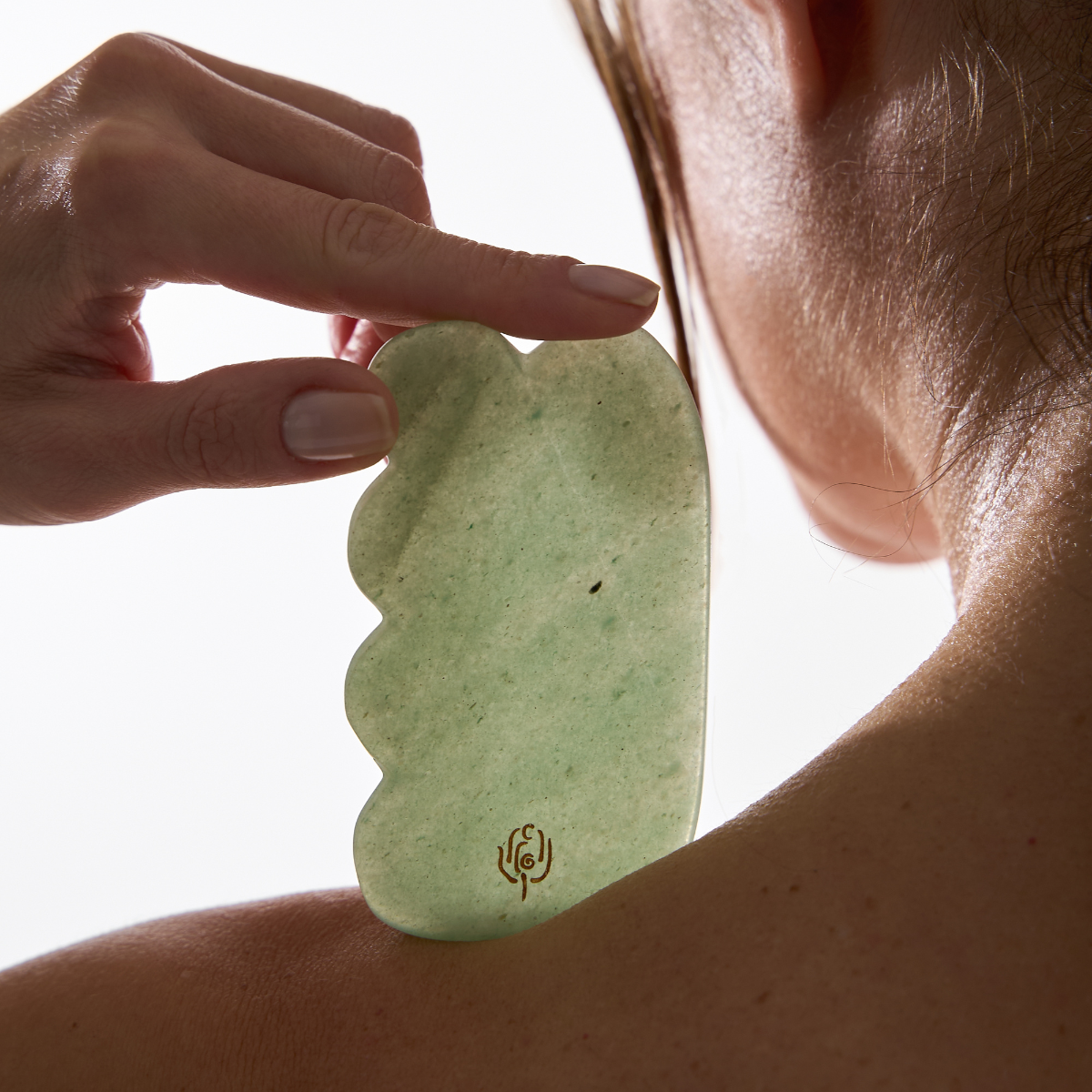 Body Gua Sha aus Aventurin für Körpermassage und Pflegerituale