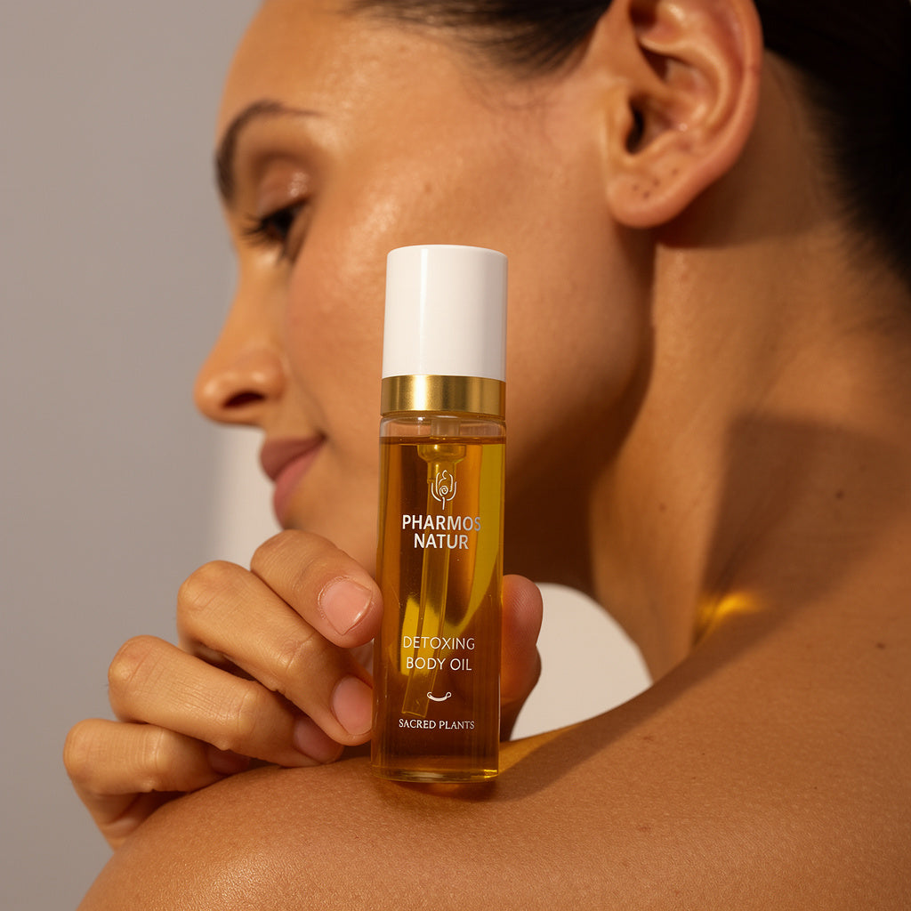 Pharmos Natur Detoxing Body Oil mit wertvollen Pflanzenölen zur Pflege, Regeneration und Geschmeidigkeit der Haut