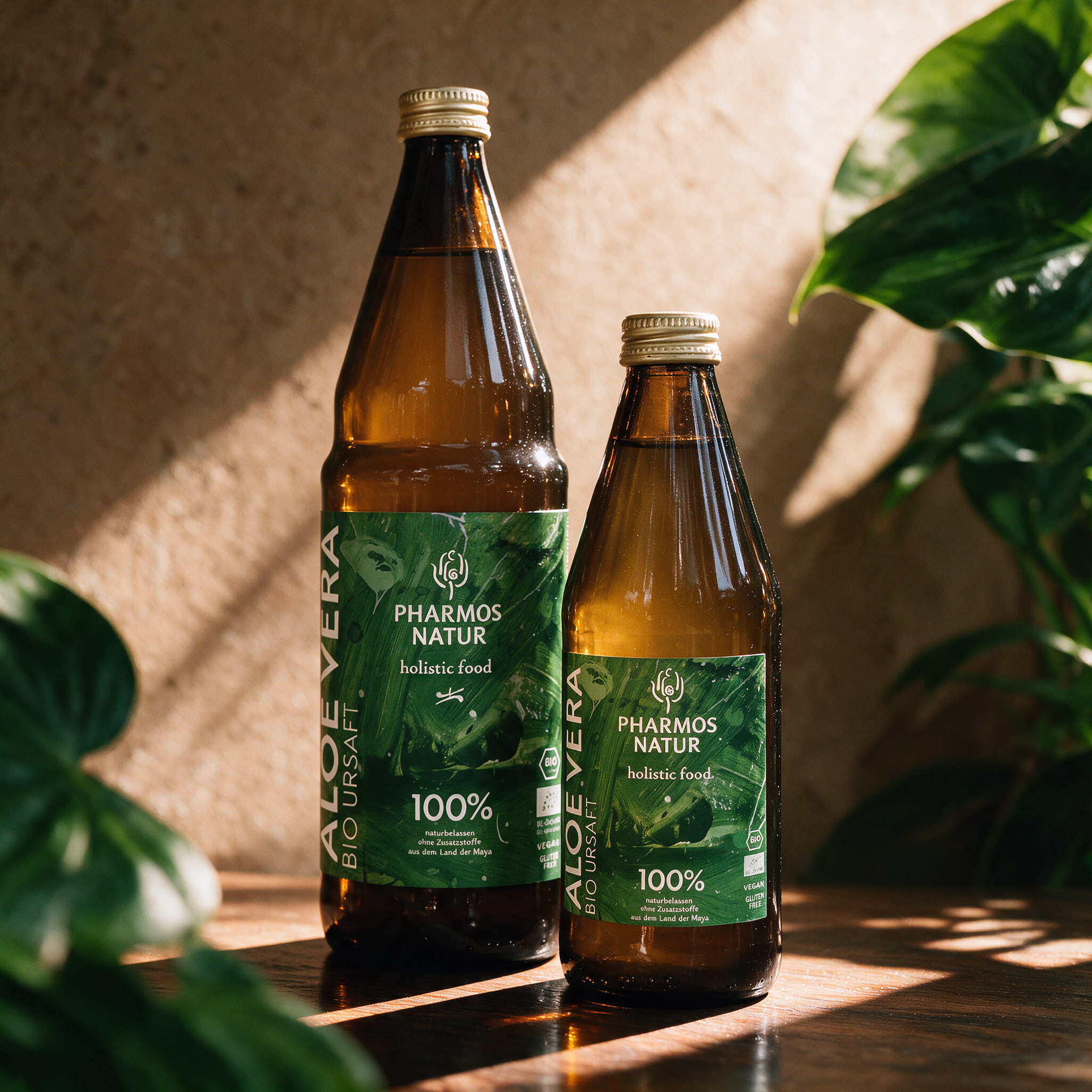 Hero Image des Aloe Vera Bio Ursaft in 750ml und 330ml