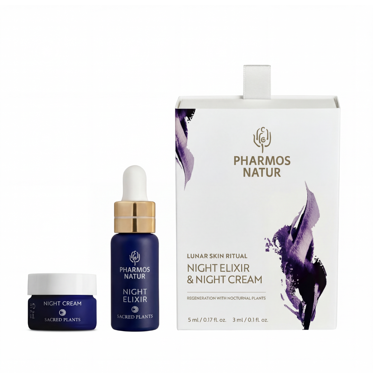 Discovery Set Lunar Skin Ritual mit Night Elixir und Night Cream, Schwarzem Sesam Ursamenöl, Bakuchiol und Kamelienöl