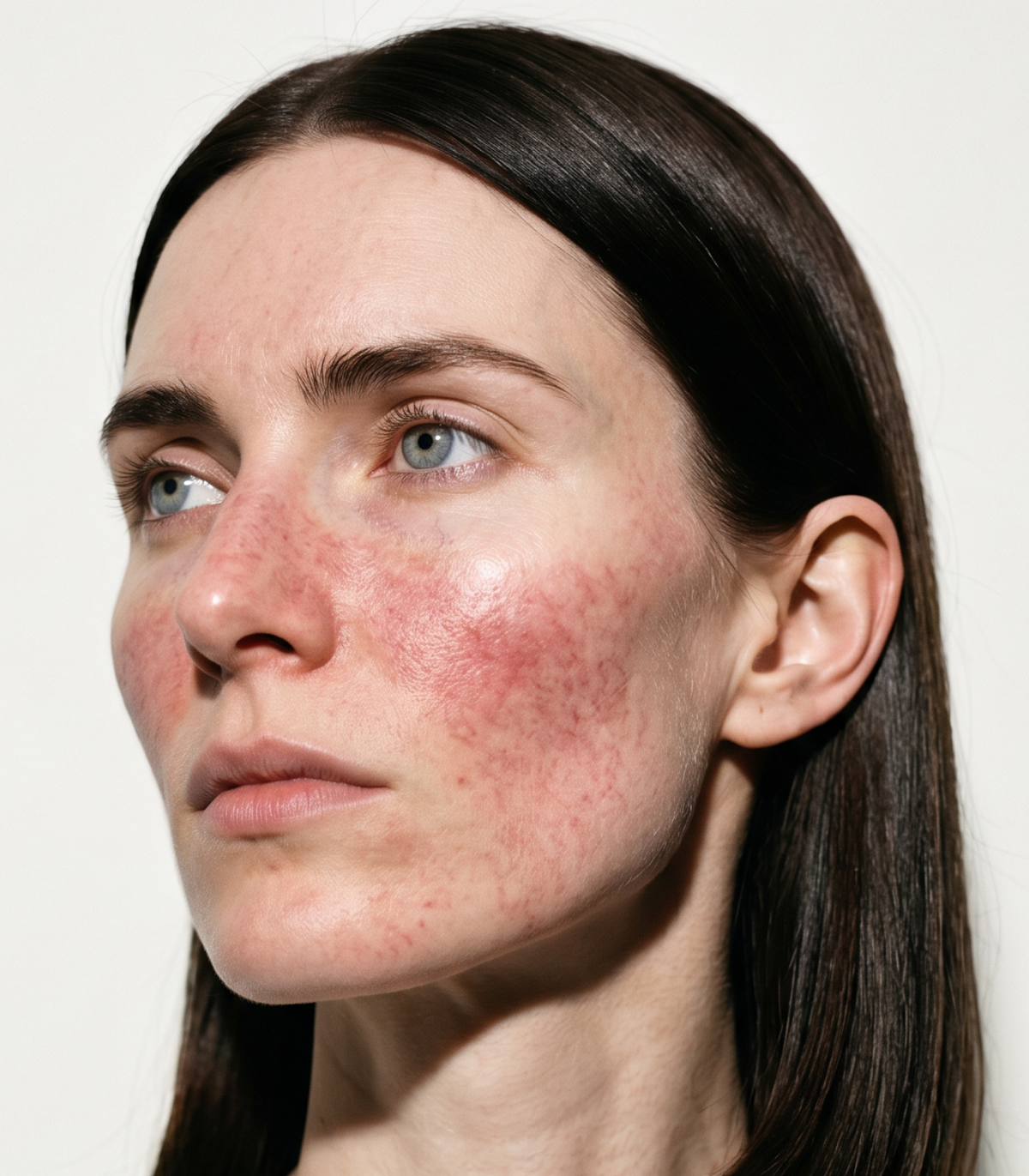Frau mit Rosacea