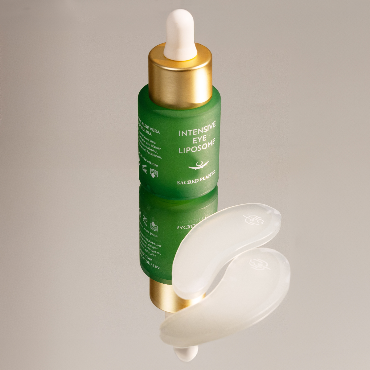 Intensive Eye Liposome Set mit Augengel, Bio Aloe Vera, Spirulina und wiederverwendbaren Silikon Eye Pads