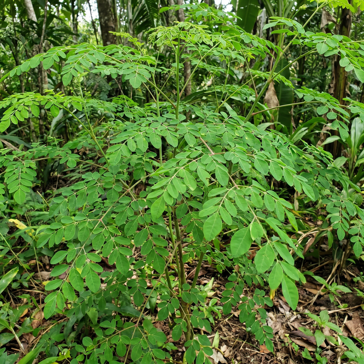 Moringa (Moringa oleifera) – traditionsreicher Baum aus Südasien, der in vielen Kulturen als Baum des Lebens verehrt wird.