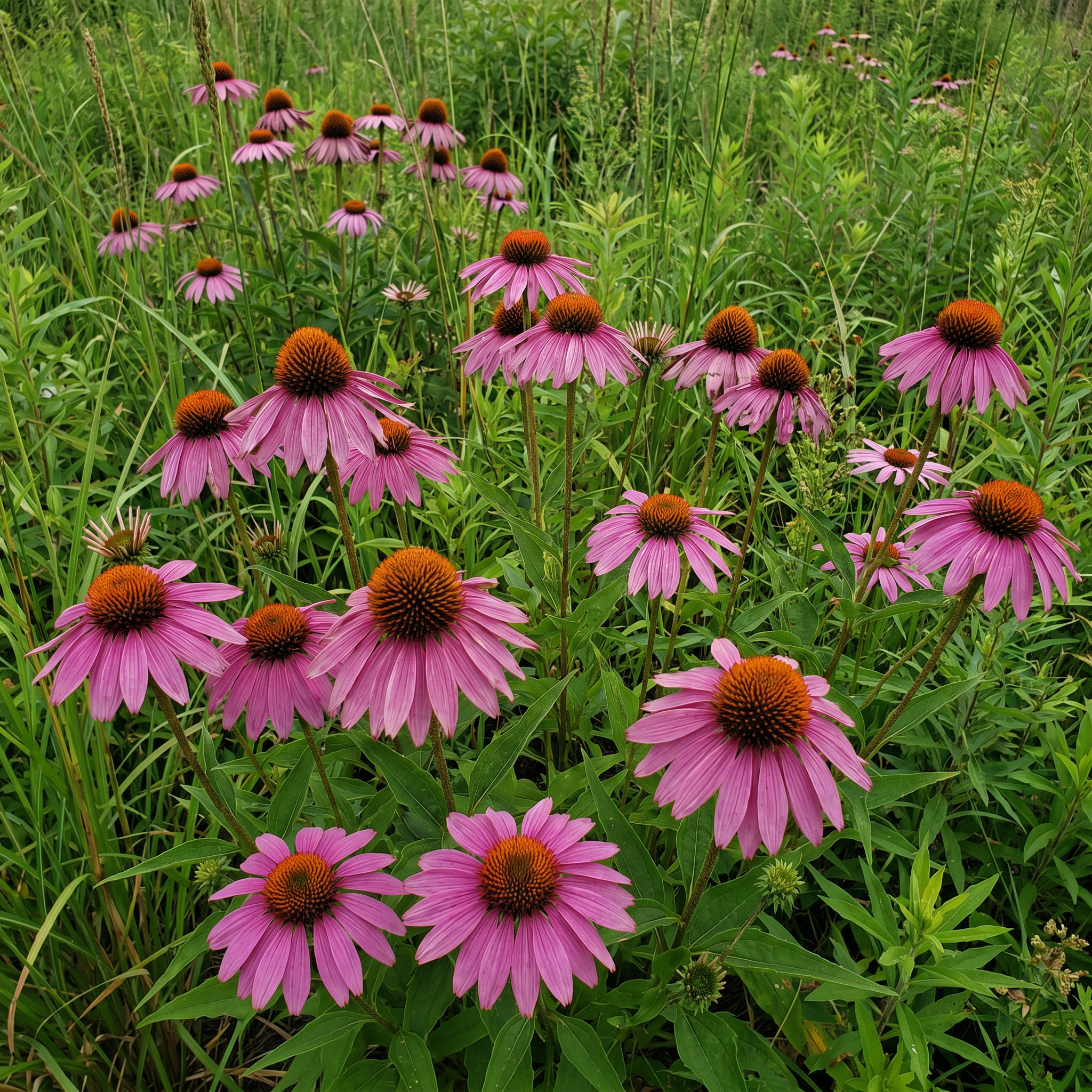 Purpursonnenhut (Echinacea purpurea) – auffällige Blütenpflanze Nordamerikas mit leuchtend purpurfarbenen Blüten.