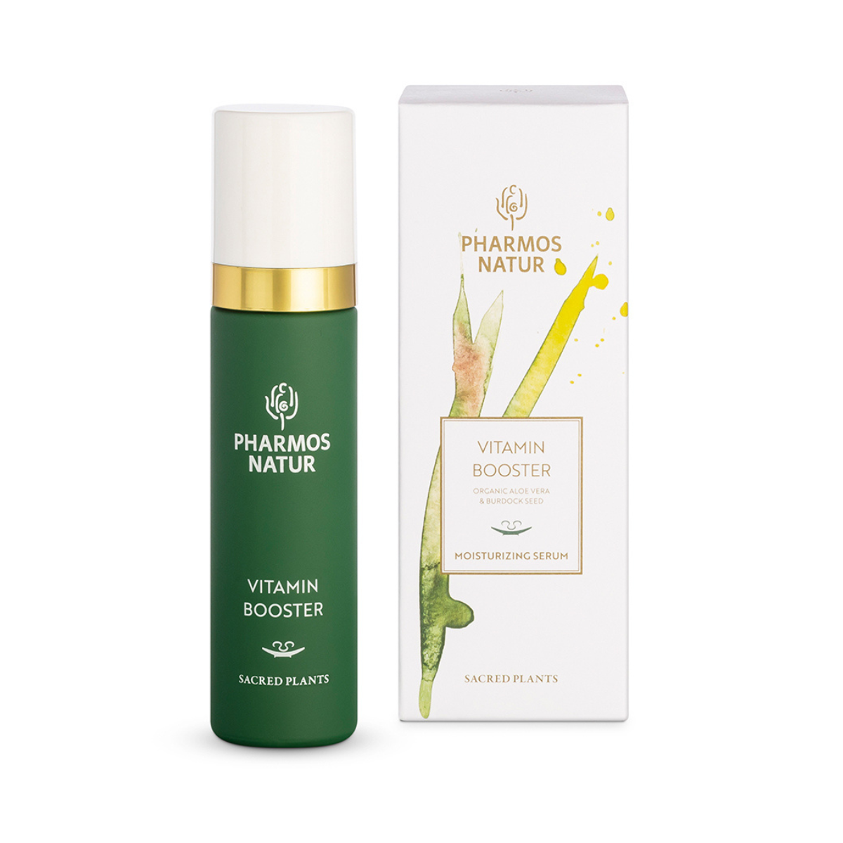 Vitamin Booster Gesichtsserum mit Bio Aloe Vera, Vitamin C, Vitamin E und Klettensamenöl für intensive Feuchtigkeitspflege