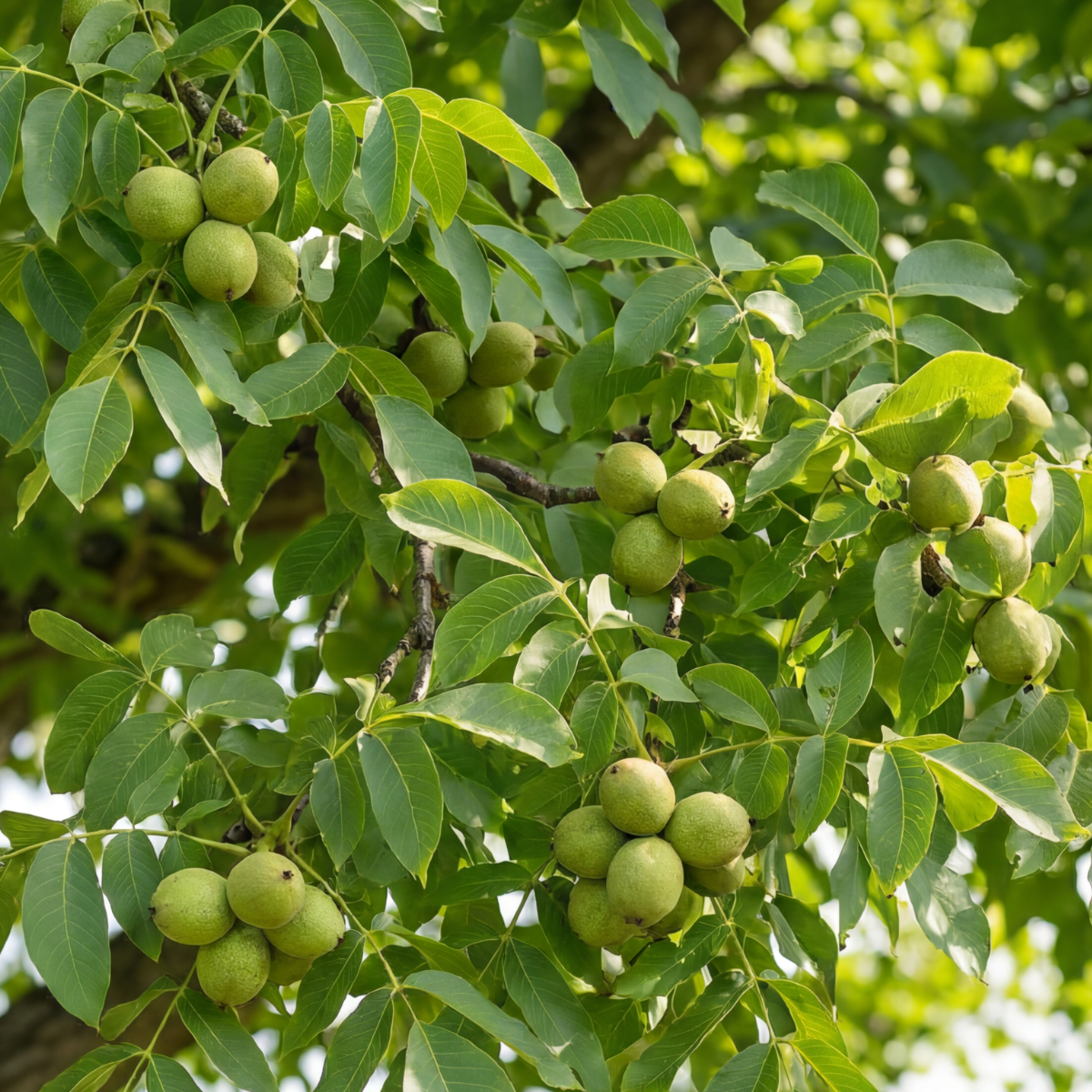 Walnuss (Juglans regia) – natürliche Quelle wertvoller Pflanzenöle und Fettsäuren für geschmeidige und gepflegte Haut.