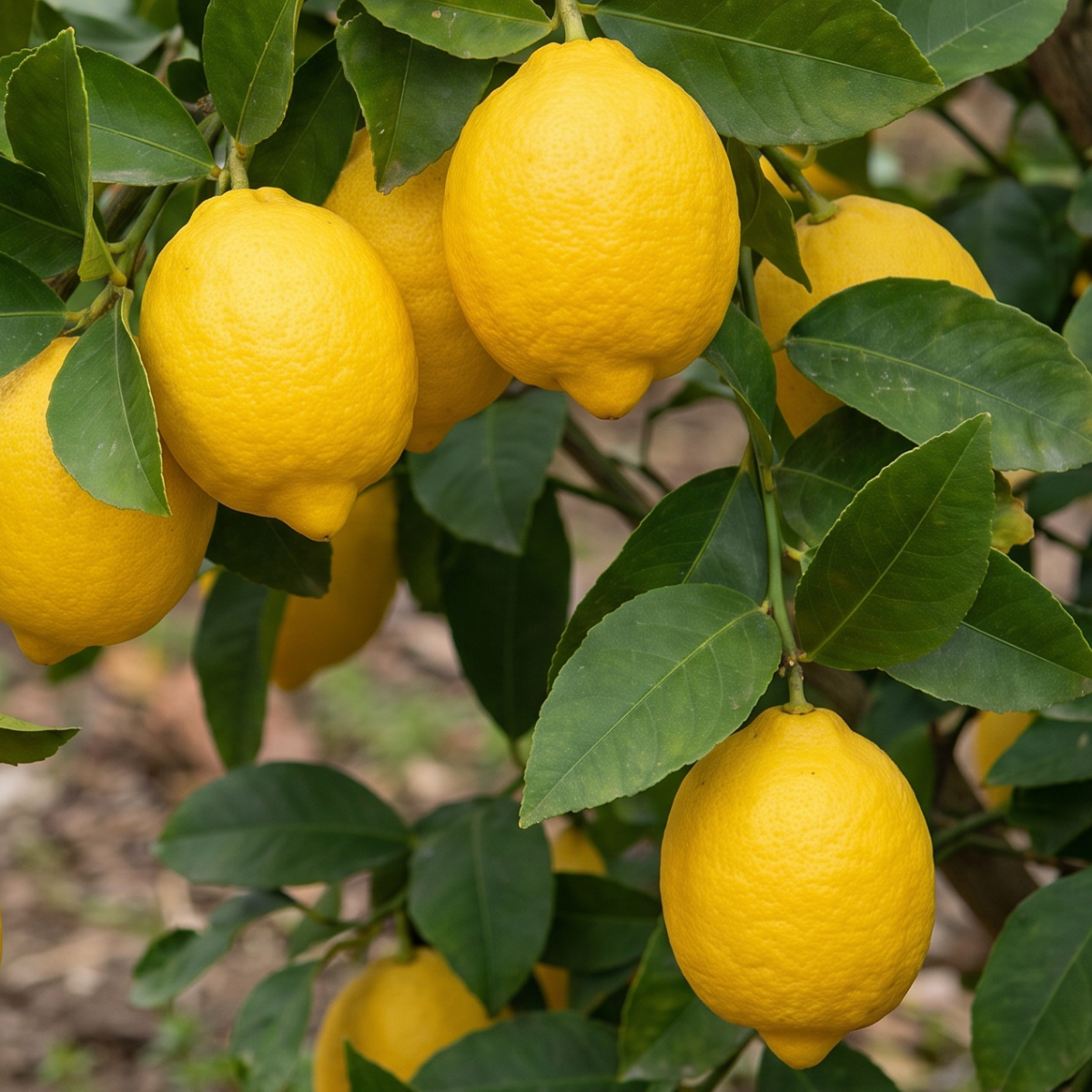 Zitrone (Citrus limon) – sonnengereifte Zitrusfrucht mit leuchtend gelber Schale und charakteristischem Aroma.