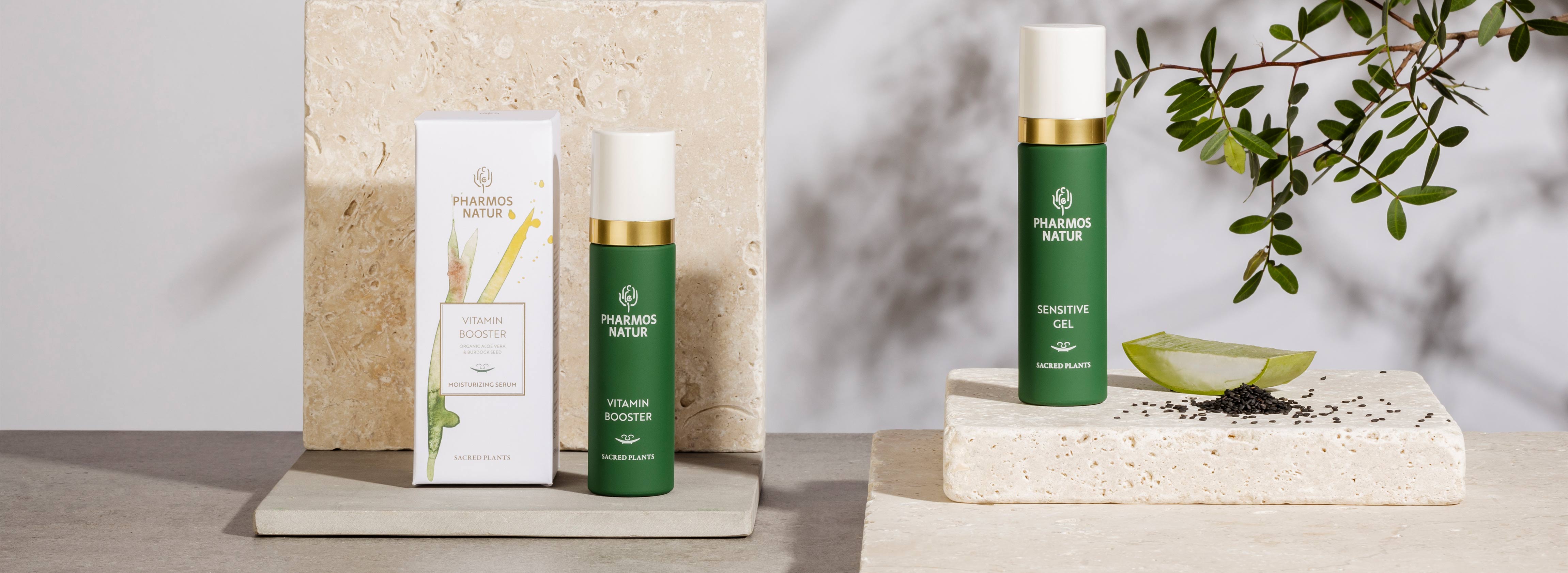 Produktlinie Moisturizing Serum mit Vitamin Booster und Sensitive Gel