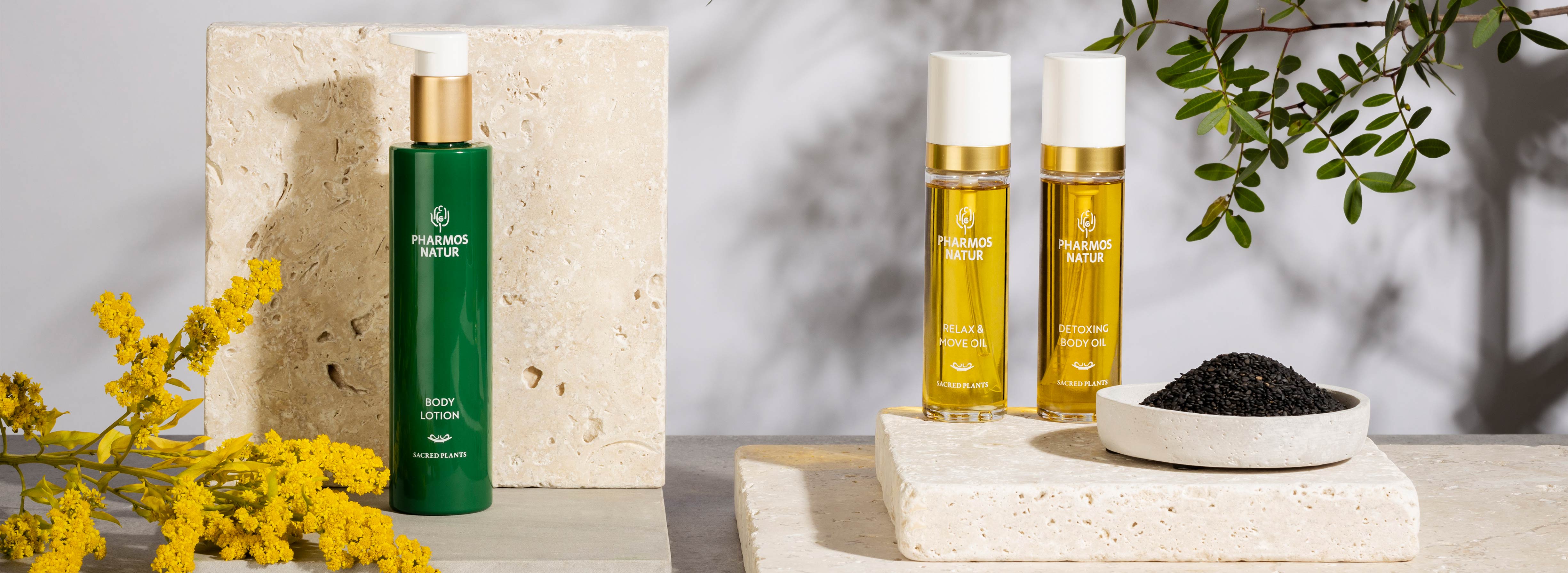 Produktlinie Body Care mit Body Lotion und Haut Ölen